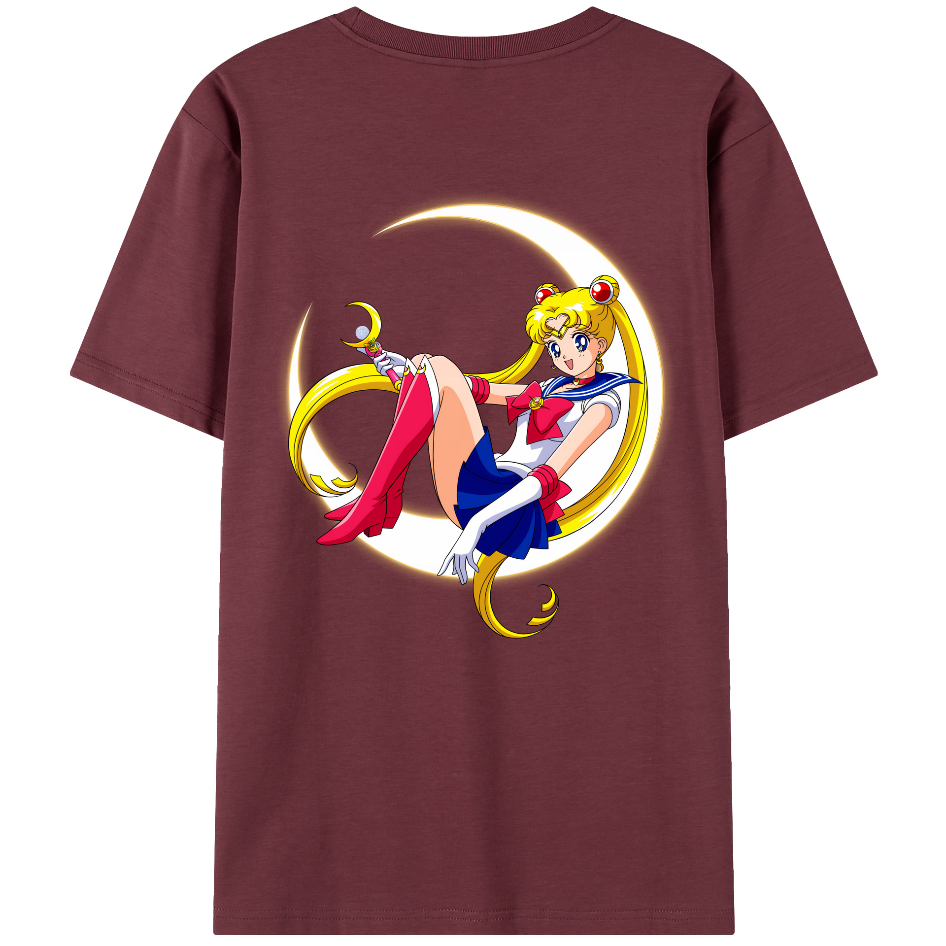 （画像用） 美少女戦士セーラームーン 月野 うさぎ つきの うさぎ Sailor Moon Tsukino Usagi 綿100％半袖Tシャツ（背面プリント）